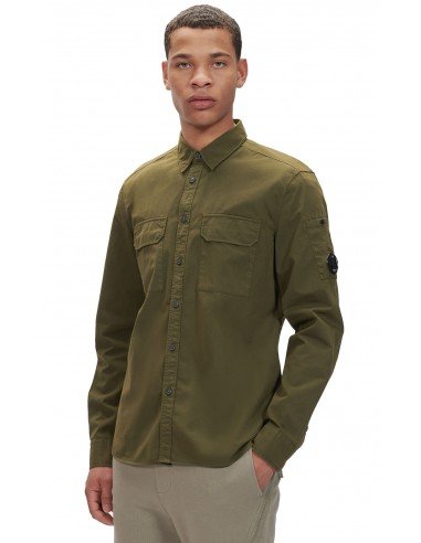 Camicia C.P. Company uomo Gabardine buttoned 12CMSH088A verde PE22