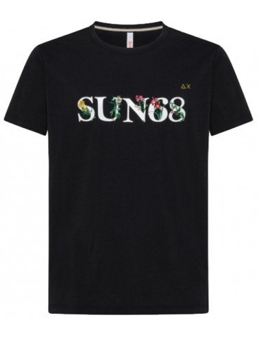 T-shirt Sun68 uomo Print on Chest T32109 nera PE22