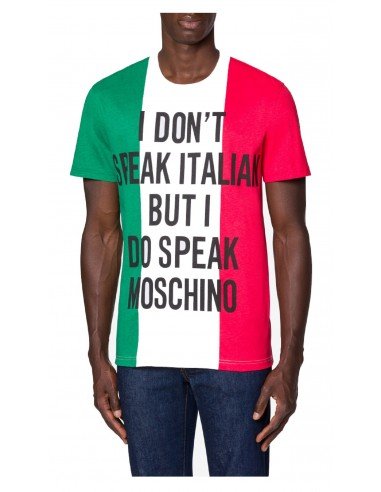 T-shirt Moschino uomo Italian Slogan 072220401888 white pe
