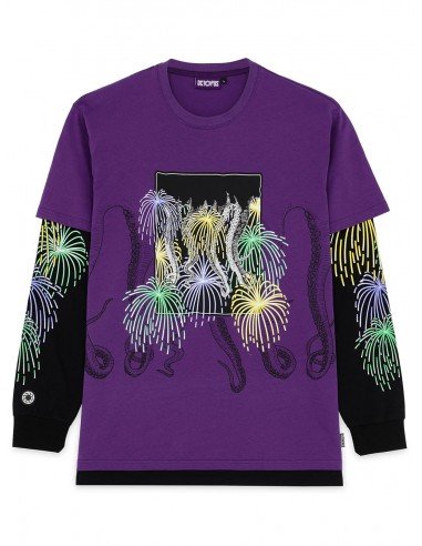 T-shirt Octopus uomo 22WOLS22 Fireworks L/S viola AI22