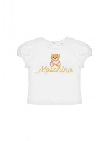 T-shirt Moschino baby MHM02BLBA34 bianca PE23
