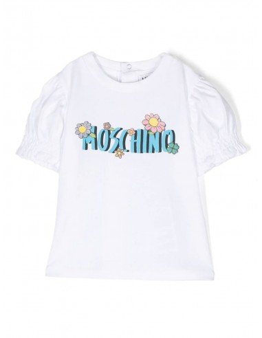 T-shirt Moschino baby MAM031LBA08 bianca PE23