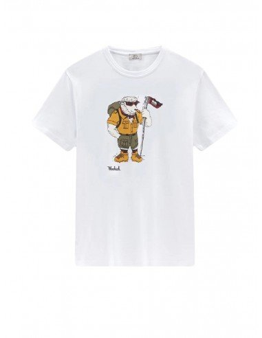 T-shirt Woolrich uomo Animated Sheep TE0095 bianca PE23