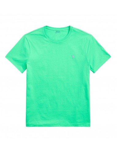 T-shirt Polo Ralph Lauren uomo 710671438313 verde fluo custom slim fit PE23