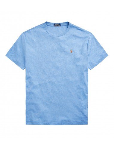 T-shirt Polo Ralph Lauren uomo 710740727024 celeste custiom slim fit PE23