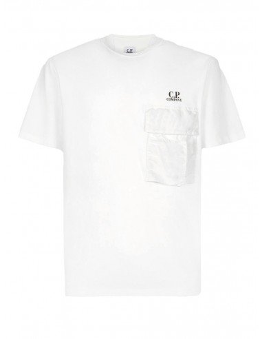 T-shirt C.P. Company uomo 14CMTS315A Jersey pocket bianca PE23