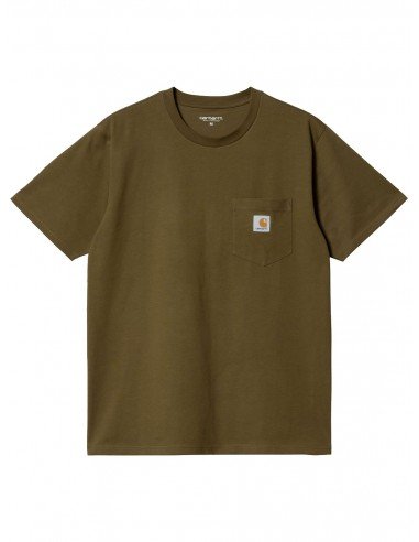 T-shirt Carhartt Wip uomo I030434 pocket verde militare