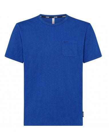 T-shirt Sun68 uomo Round Solid Pocket T33101 blu PE23