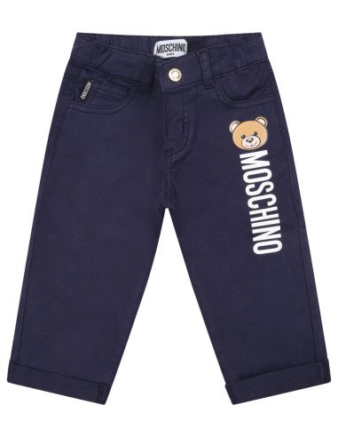 Pantalone Moschino baby MQP02MLRC03 blu PE22