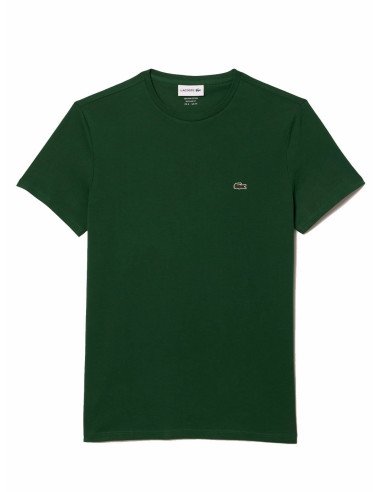 T-shirt Lacoste uomo TH6709 132 verde regular fit pima cotton coccodrillo 